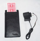 Черный кожаный электронный анализатор карты прибора/покера плутовки покера бумажника карты изменения